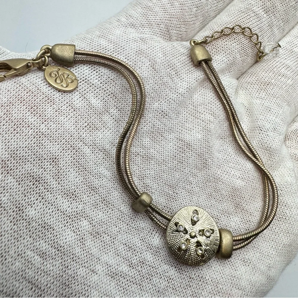 Tommy Bahama Sand Dollar Bracelet Gold Tone Adjustable Resort Timeless